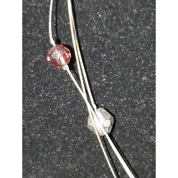 A Rhinestone Pendant Floating Necklace Beaded Fairy Core Minimalist - Picture 4 of 12